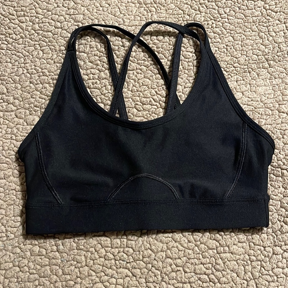 Activ8 Black Sports Bra Criss Cross Top Size Small